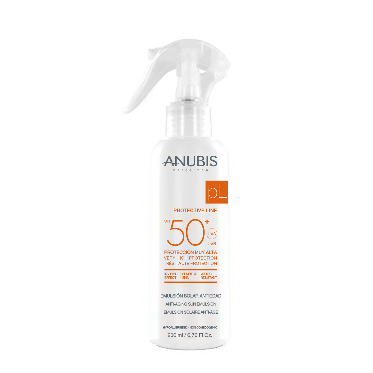 Сонцезахисний спрей для обличчя та тіла «AQUA» SPF 50+ / Sun Emulsion Spray SPF 50+, 200 ml 